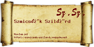 Szmicsák Szilárd névjegykártya